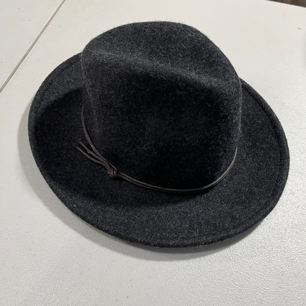 Universal Thread Goods Co Wool Fedora Hat Wide Brim Leather Cord Band OSFA